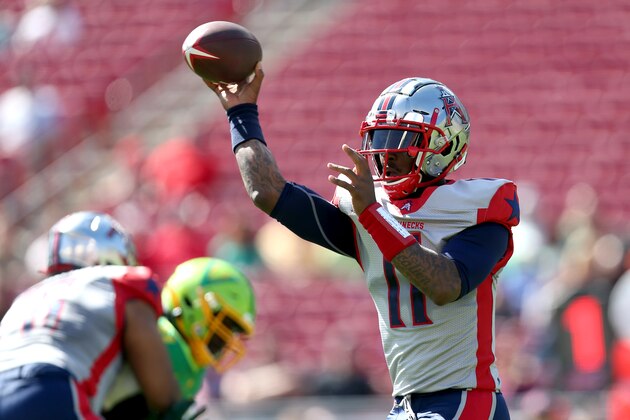 TAMPA, FL - FEBRUARY 22: P.J. Walker #11 of the Houston Roughnecks passing during the XFL game against the Tampa Bay Vipers at Raymond James Stadium on February 22, 2020 in Tampa, Florida. (Photo by Mike Carlson/XFL via Getty Images)