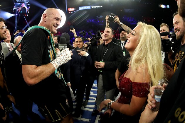 LAS VEGAS, NEVADA - FEBRUARY 22:  Tyson Fury sings