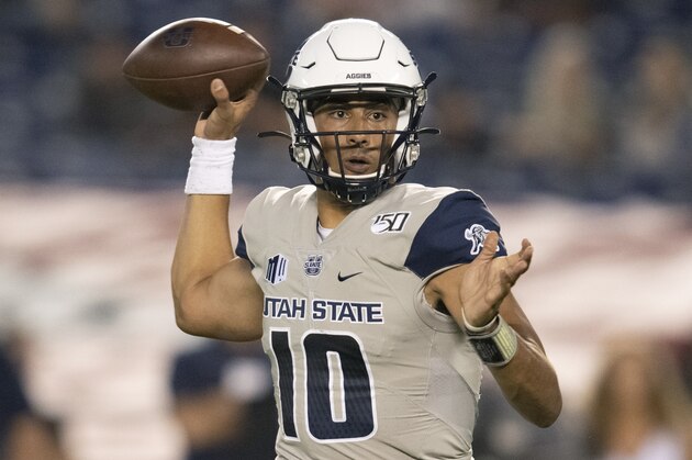 Utah State quarterback Jordan Love during an NCAA football game against San Diego State on Saturday, Sept. 21, 2019 in San Diego. (AP Photo/Kyusung Gong) Utah State quarterback Jordan Love during an NCAA football game against San Diego State on Saturday, Sept. 21, 2019 in San Diego. (AP Photo/Kyusung Gong)
