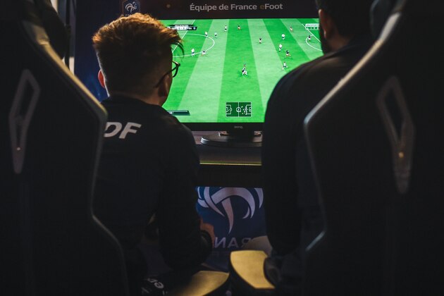 French E-sport pro gamers compete during the French national efoot selection 2019, designating the 6 best French FIFA players, at the French national football team base camp in Clairefontaine en Yvelines on February 12, 2019. - The 6 best French FIFA players integratating the French efoot team for one year, experience living the French football team players' life at the Clairefontaine base camp, AFP reported on February 14, 2019. (Photo by LUCAS BARIOULET / AFP)        (Photo credit should read LUCAS BARIOULET/AFP via Getty Images)