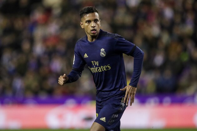 VALLADOLID, SPAIN - JANUARY 26: Rodrygo of Real Madrid during the La Liga Santander  match between Real Valladolid v Real Madrid at the Stadium Jose Zorrilla on January 26, 2020 in Valladolid Spain (Photo by David S. Bustamante/Soccrates/Getty Images)