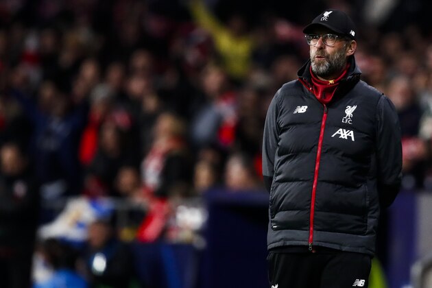 MADRID, SPAIN - FEBRUARY 18: coach Jurgen Klopp of Liverpool FC during the UEFA Champions League  match between Atletico Madrid v Liverpool at the Estadio Wanda Metropolitano on February 18, 2020 in Madrid Spain (Photo by David S. Bustamante/Soccrates/Getty Images)