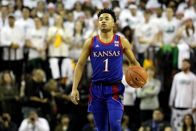 WACO, TEXAS - FEBRUARY 22:  Devon Dotson #1 of the Kansas Jayhawks in the first half at Ferrell Center on February 22, 2020 in Waco, Texas. (Photo by Ronald Martinez/Getty Images)