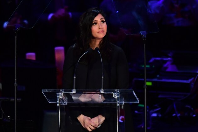 Kobe Bryant's wife Vanessa Bryant arrives to speak during the Kobe Bryant's wife Vanessa Bryant arrives to speak during the
