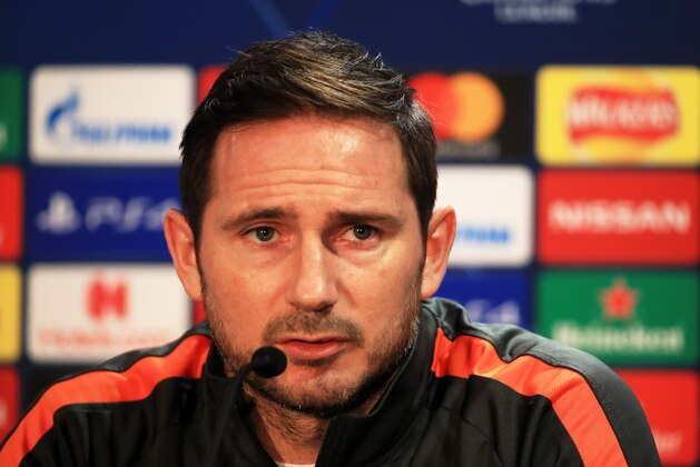 LONDON, ENGLAND - FEBRUARY 24: Frank Lampard, Manager of Chelsea speaks to the media during a Chelsea FC Press Conference ahead of their Champions League round of 16 match against FC Bayern Munich at Stamford Bridge on February 24, 2020 in London, England. (Photo by Andrew Redington/Getty Images)