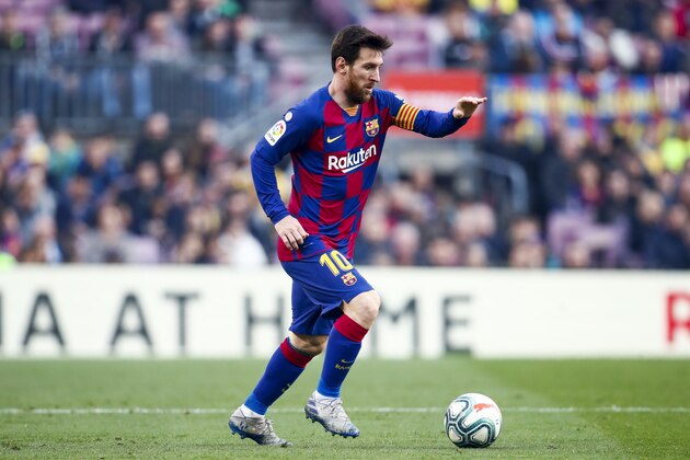 BARCELONA, SPAIN - FEBRUARY 22: Lionel Messi of FC Barcelona during the La Liga Santander  match between FC Barcelona v Eibar at the Camp Nou on February 22, 2020 in Barcelona Spain (Photo by David S. Bustamante/Soccrates/Getty Images)