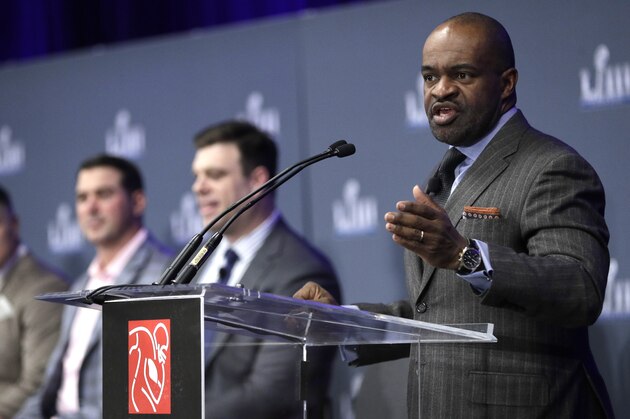 NFL Players Association Executive Director DeMaurice Smith speaks during a news conference at the media center for the NFL Super Bowl 53 football game Thursday, Jan. 31, 2019, in Atlanta. (AP Photo/David J. Phillip) NFL Players Association Executive Director DeMaurice Smith speaks during a news conference at the media center for the NFL Super Bowl 53 football game Thursday, Jan. 31, 2019, in Atlanta. (AP Photo/David J. Phillip)