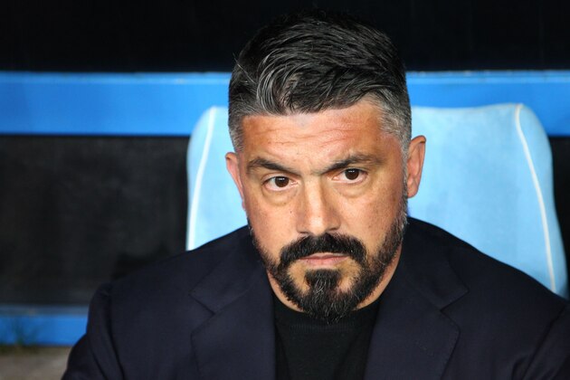 Napoli's Italian head coach Gennaro Gattuso looks on prior to the  UEFA Champions League round of 16 first-leg football match between SSC Napoli and FC Barcelona at the San Paolo Stadium in Naples on February 25, 2020. (Photo by CARLO HERMANN / AFP) (Photo by CARLO HERMANN/AFP via Getty Images)