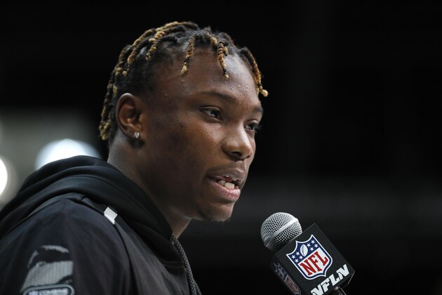 Alabama wide receiver Henry Ruggs III speaks during a press conference at the NFL football scouting combine in Indianapolis, Tuesday, Feb. 25, 2020. (AP Photo/Charlie Neibergall) Alabama wide receiver Henry Ruggs III speaks during a press conference at the NFL football scouting combine in Indianapolis, Tuesday, Feb. 25, 2020. (AP Photo/Charlie Neibergall)