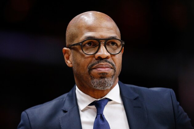 MIAMI, FL - JANUARY 10:  Assistant coach Jerome Allen of the Boston Celtics looks on against the Miami Heat at American Airlines Arena on January 10, 2019 in Miami, Florida. NOTE TO USER: User expressly acknowledges and agrees that, by downloading and or using this photograph, User is consenting to the terms and conditions of the Getty Images License Agreement.  (Photo by Michael Reaves/Getty Images)