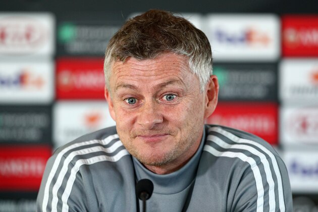 MANCHESTER, ENGLAND - FEBRUARY 26: Ole Gunnar Solskjaer, Manager of Manchester United looks on during a press conference ahead of their UEFA Europa League round of 32 second leg match against Club Brugge at Aon Training Complex on February 26, 2020 in Manchester, United Kingdom. (Photo by Jan Kruger/Getty Images) MANCHESTER, ENGLAND - FEBRUARY 26: Ole Gunnar Solskjaer, Manager of Manchester United looks on during a press conference ahead of their UEFA Europa League round of 32 second leg match against Club Brugge at Aon Training Complex on February 26, 2020 in Manchester, United Kingdom. (Photo by Jan Kruger/Getty Images)