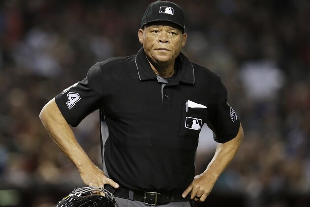 ADDS THE INFORMATION IS FROM ANONYMOUS SOURCE - FILE - In this June 2, 2018, file photo, Major League baseball umpire Kerwin Danley (44) is shown during the first inning of a baseball game between the Arizona Diamondbacks and the Miami Marlins in Phoenix. Major League Baseball has appointed its first African American umpire crew chief, promoting Kerwin Danley to the position this week, The Associated Press has learned. A person familiar with the move spoke to the AP on Wednesday, Feb. 26, 2020 on condition of anonymity because the announcement had not yet been made. (AP Photo/Rick Scuteri, File) ADDS THE INFORMATION IS FROM ANONYMOUS SOURCE - FILE - In this June 2, 2018, file photo, Major League baseball umpire Kerwin Danley (44) is shown during the first inning of a baseball game between the Arizona Diamondbacks and the Miami Marlins in Phoenix. Major League Baseball has appointed its first African American umpire crew chief, promoting Kerwin Danley to the position this week, The Associated Press has learned. A person familiar with the move spoke to the AP on Wednesday, Feb. 26, 2020 on condition of anonymity because the announcement had not yet been made. (AP Photo/Rick Scuteri, File)