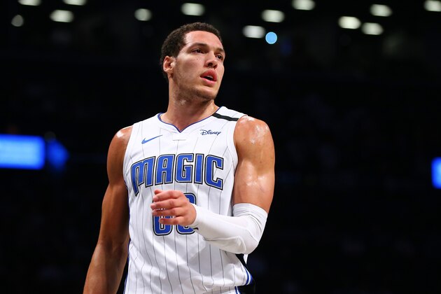 NEW YORK, NEW YORK - FEBRUARY 24:  Aaron Gordon #00 of the Orlando Magic in action against the Brooklyn Nets at Barclays Center on February 24, 2020 in New York City.  Orlando Magic defeated the Brooklyn Nets 115-113. NOTE TO USER: User expressly acknowledges and agrees that, by downloading and or using this photograph, User is consenting to the terms and conditions of the Getty Images License Agreement. (Photo by Mike Stobe/Getty Images)