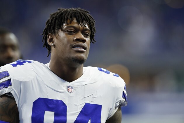 INDIANAPOLIS, IN - DECEMBER 16: Randy Gregory #94 of the Dallas Cowboys looks on during the game against the Indianapolis Colts at Lucas Oil Stadium on December 16, 2018 in Indianapolis, Indiana. The Colts won 23-0. (Photo by Joe Robbins/Getty Images)