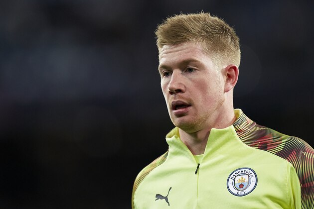 MADRID, SPAIN - FEBRUARY 26: Kevin De Bruyne of Manchester City warms up prior to the UEFA Champions League round of 16 first leg match between Real Madrid and Manchester City at Bernabeu on February 26, 2020 in Madrid, Spain. (Photo by Mateo Villalba/Quality Sport Images/Getty Images) MADRID, SPAIN - FEBRUARY 26: Kevin De Bruyne of Manchester City warms up prior to the UEFA Champions League round of 16 first leg match between Real Madrid and Manchester City at Bernabeu on February 26, 2020 in Madrid, Spain. (Photo by Mateo Villalba/Quality Sport Images/Getty Images)