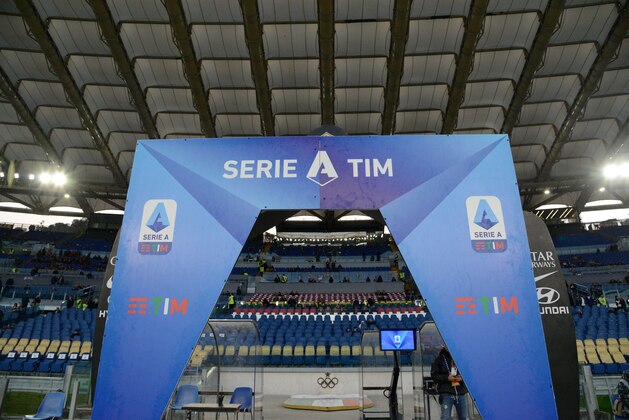 ROME, ITALY - FEBRUARY 23: The logo of the Serie A before the Serie A match between AS Roma and US Lecce at Stadio Olimpico on February 23, 2020 in Rome, Italy. (Photo by Silvia Lore/Getty Images) ROME, ITALY - FEBRUARY 23: The logo of the Serie A before the Serie A match between AS Roma and US Lecce at Stadio Olimpico on February 23, 2020 in Rome, Italy. (Photo by Silvia Lore/Getty Images)