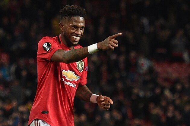 Manchester United's Brazilian midfielder Fred celebrates scoring his team's fifth goal during the UEFA Europa League round of 32 second leg football match between Manchester United and Club Brugge at Old Trafford in Manchester, north west England, on February 27, 2020. (Photo by Oli SCARFF / AFP) (Photo by OLI SCARFF/AFP via Getty Images) Manchester United's Brazilian midfielder Fred celebrates scoring his team's fifth goal during the UEFA Europa League round of 32 second leg football match between Manchester United and Club Brugge at Old Trafford in Manchester, north west England, on February 27, 2020. (Photo by Oli SCARFF / AFP) (Photo by OLI SCARFF/AFP via Getty Images)