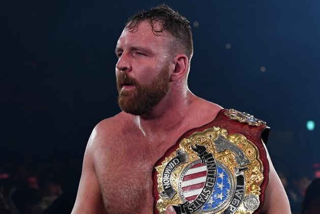 OSAKA, JAPAN - FEBRUARY 09: Jon Moxley looks on during the New Japan Pro-Wrestling 'The New Beginning in Osaka' at Osaka-Jo Hall on February 09, 2020 in Osaka, Japan. (Photo by Etsuo Hara/Getty Images)