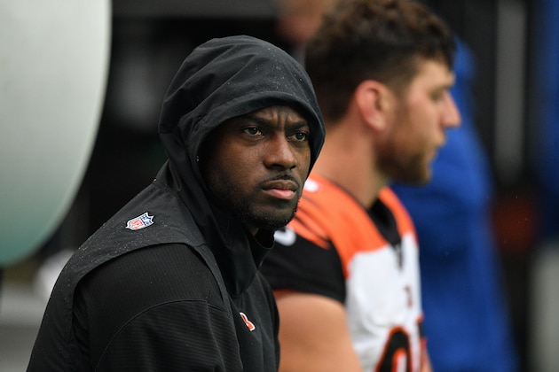 MIAMI, FLORIDA - DECEMBER 22: A.J. Green #18 of the Cincinnati Bengals looks on during the game against the Miami Dolphins in the  second quarter at Hard Rock Stadium on December 22, 2019 in Miami, Florida. (Photo by Mark Brown/Getty Images)