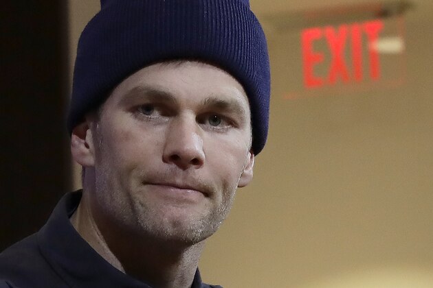 New England Patriots quarterback Tom Brady listens to a question at his post-game news conference after the team lost to the Tennessee Titans in an NFL wild-card playoff football game, Saturday, Jan. 4, 2020, in Foxborough, Mass. (AP Photo/Elise Amendola)