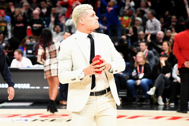 ATLANTA, GEORGIA - FEBRUARY 09: Cody Rhodes of All Elite Wrestling (AEW) attends New York Knicks vs Atlanta Hawks game at State Farm Arena on February 09, 2020 in Atlanta, Georgia. (Photo by Paras Griffin#SPORT/Getty Images) ATLANTA, GEORGIA - FEBRUARY 09: Cody Rhodes of All Elite Wrestling (AEW) attends New York Knicks vs Atlanta Hawks game at State Farm Arena on February 09, 2020 in Atlanta, Georgia. (Photo by Paras Griffin#SPORT/Getty Images)