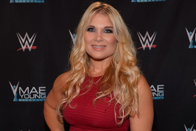 LAS VEGAS, NV - SEPTEMBER 12:  WWE Hall of Famer Beth Phoenix appears on the red carpet of the WWE Mae Young Classic on September 12, 2017 in Las Vegas, Nevada.  (Photo by Bryan Steffy/Getty Images for WWE)