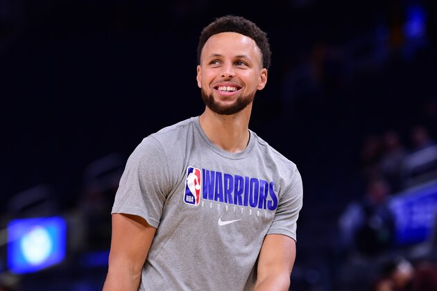 SAN FRANCISCO, CA - FEBRUARY 23: Stephen Curry #30 of the Golden State Warriors warms up before the game against the New Orleans Pelicans on February 23, 2020 at Chase Center in San Francisco, California. NOTE TO USER: User expressly acknowledges and agrees that, by downloading and or using this photograph, user is consenting to the terms and conditions of Getty Images License Agreement. Mandatory Copyright Notice: Copyright 2020 NBAE (Photo by Noah Graham/NBAE via Getty Images)
