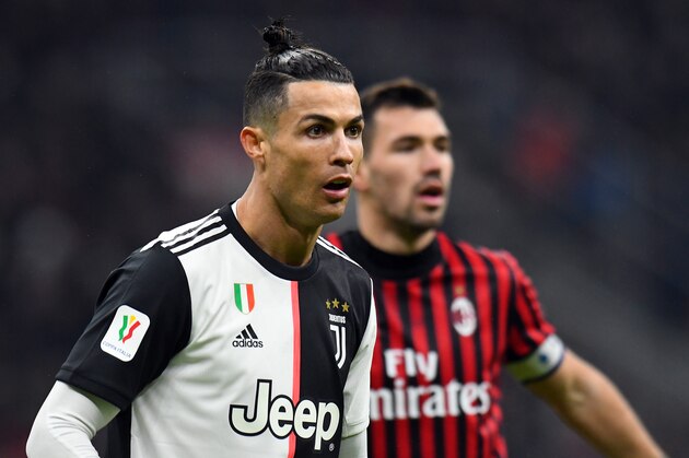 MILAN, ITALY - FEBRUARY 13:  Cristiano Ronaldo of Juventus looks on during the Coppa Italia Semi Final match between AC Milan and Juventus at Stadio Giuseppe Meazza on February 13, 2020 in Milan, Italy.  (Photo by Alessandro Sabattini/Getty Images)