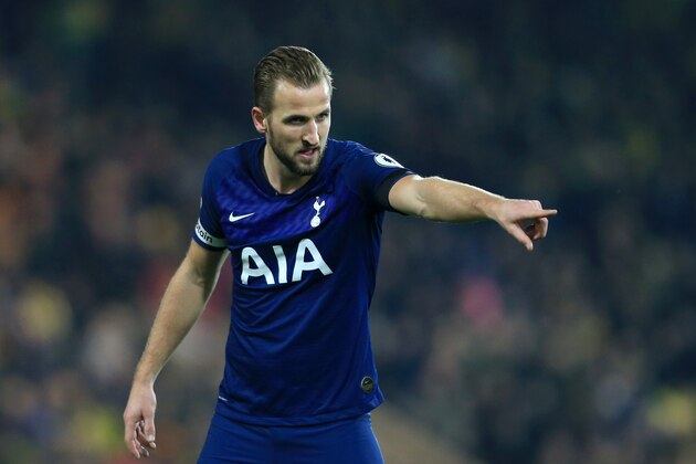 NORWICH, ENGLAND - DECEMBER 28: Harry Kane of Tottenham Hotspur reacts during the Premier League match between Norwich City and Tottenham Hotspur at Carrow Road on December 28, 2019 in Norwich, United Kingdom. (Photo by Stephen Pond/Getty Images)