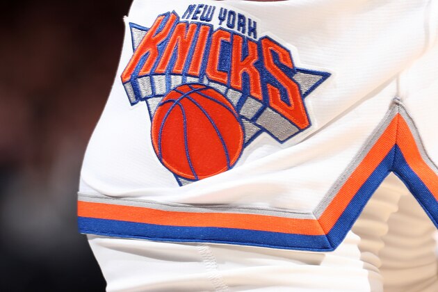 NEW YORK, NY - JANUARY 19: A close up of the New York Knicks logo is seen during the game against the Washington Wizards on January 19, 2017 at Madison Square Garden in New York City, New York. NOTE TO USER: User expressly acknowledges and agrees that, by downloading and or using this photograph, User is consenting to the terms and conditions of the Getty Images License Agreement. Mandatory Copyright Notice: Copyright 2017 NBAE (Photo by Nathaniel S. Butler/NBAE via Getty Images) NEW YORK, NY - JANUARY 19: A close up of the New York Knicks logo is seen during the game against the Washington Wizards on January 19, 2017 at Madison Square Garden in New York City, New York. NOTE TO USER: User expressly acknowledges and agrees that, by downloading and or using this photograph, User is consenting to the terms and conditions of the Getty Images License Agreement. Mandatory Copyright Notice: Copyright 2017 NBAE (Photo by Nathaniel S. Butler/NBAE via Getty Images)