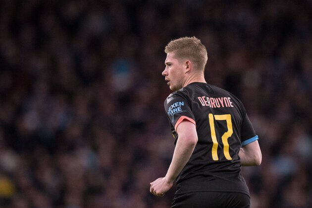 LONDON, ENGLAND - MARCH 01: Kevin De Bruyne of Manchester City looks on during the Carabao Cup Final between Aston Villa and Manchester City at Wembley Stadium on March 1, 2020 in London, England. (Photo by Sebastian Frej/MB Media/Getty Images)