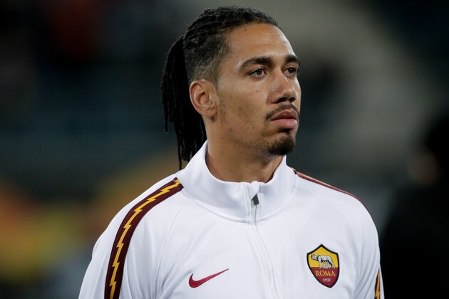 GENT, BELGIUM - FEBRUARY 27: Chris Smalling of AS Roma during the UEFA Europa League   match between Gent v AS Roma at the Ghelamco Arena on February 27, 2020 in Gent Belgium (Photo by Erwin Spek/Soccrates/Getty Images)