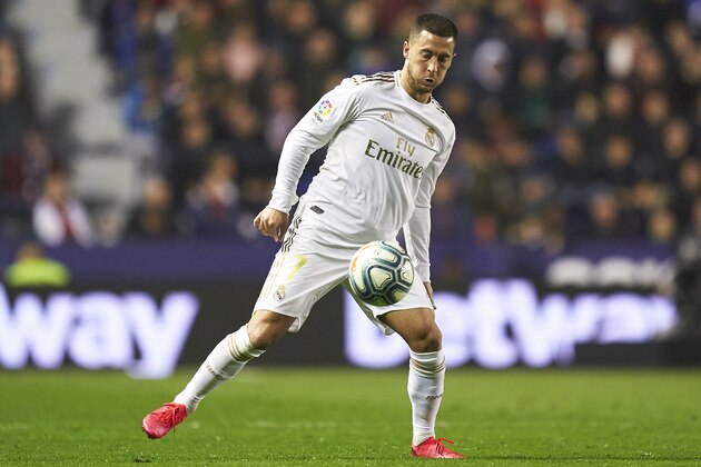 VALENCIA, SPAIN - FEBRUARY 22: Eden Hazard of Real Madrid in action during the La Liga match between Levante UD and Real Madrid CF at Ciutat de Valencia on February 22, 2020 in Valencia, Spain. (Photo by Mateo Villalba/Quality Sport Images/Getty Images) VALENCIA, SPAIN - FEBRUARY 22: Eden Hazard of Real Madrid in action during the La Liga match between Levante UD and Real Madrid CF at Ciutat de Valencia on February 22, 2020 in Valencia, Spain. (Photo by Mateo Villalba/Quality Sport Images/Getty Images)