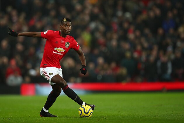 MANCHESTER, ENGLAND - DECEMBER 26: Paul Pogba of Manchester United during the Premier League match between Manchester United and Newcastle United at Old Trafford on December 26, 2019 in Manchester, United Kingdom. (Photo by Robbie Jay Barratt - AMA/Getty Images)