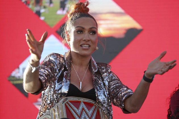 NEWPORT BEACH, CALIFORNIA - OCTOBER 21: WWE Raw champion Becky Lynch speaks at the espnW Women + Sports Summit held at The Resort at Pelican Hill on October 21, 2019 in Newport Beach, California. (Photo by Meg Oliphant/Getty Images)