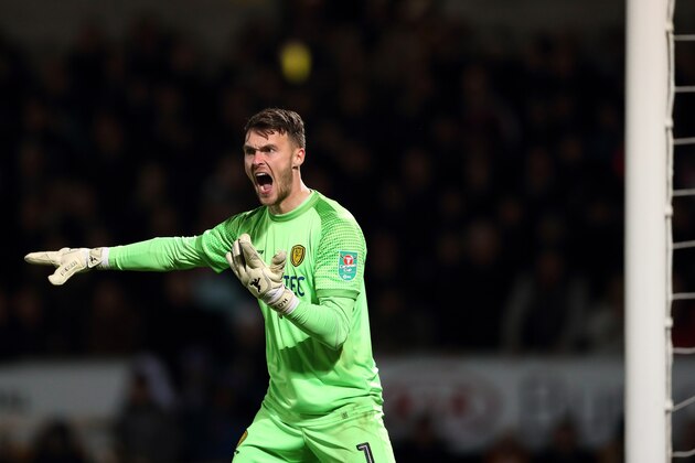 BURTON-UPON-TRENT, ENGLAND - OCTOBER 29: Kieran OHara of Burton Albion during the Carabao Cup Round of 16 match between Burton Albion and Leicester City at Pirelli Stadium on October 29, 2019 in Burton-upon-Trent, England. (Photo by James Williamson - AMA/Getty Images)