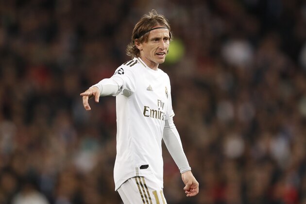 Luka Modric of Real Madrid during the UEFA Champions League round of 16 first leg match between Real Madrid and Manchester City FC at the Santiago Bernabeu stadium on February 26, 2020 in Madrid, Spain(Photo by ANP Sport via Getty Images)