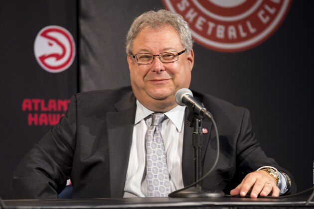 Atlanta Hawks CEO Steve Koonin speaks during a news conference to announce the sale of the NBA basketball team to an ownership group led by Tony Ressler, Thursday, June 25, 2015, in Atlanta. (AP Photo/Todd Kirkland)