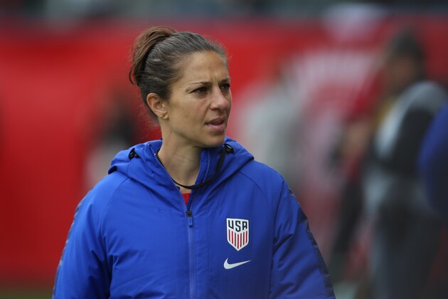 CARSON, CA - FEBRUARY 09: Captain Carli Lloyd #10 of USA gestures prior the Final game between Canada and United States as part of the 2020 CONCACAF Women's Olympic Qualifying at Dignity Health Sports Park on February 9, 2020 in Carson, California. (Photo by Omar Vega/Getty Images)