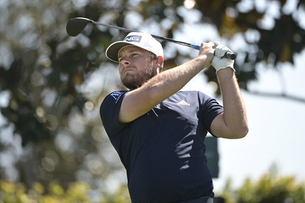 Tyrrell Hatton, of England, watches his tee shot on the second hole during the third round of the Arnold Palmer Invitational golf tournament, Saturday, March 7, 2020, in Orlando, Fla. (AP Photo/Phelan M. Ebenhack)