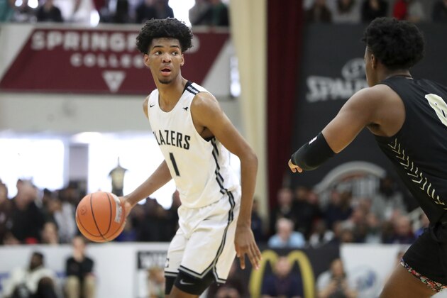 Sierra Canyon's Ziaire Williams #1 in action against Paul VI during a high school basketball game at the Hoophall Classic, Monday, January 20, 2020, in Springfield, MA. (AP Photo/Gregory Payan)