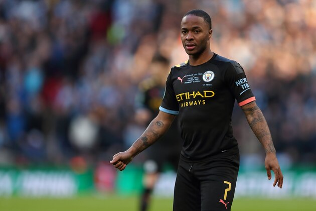 LONDON, ENGLAND - MARCH 01: Raheem Sterling of Manchester City during the Carabao Cup Final between Aston Villa and Manchester City at Wembley Stadium on March 1, 2020 in London, England. (Photo by James Williamson - AMA/Getty Images)