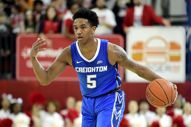 NEW YORK, NEW YORK - MARCH 01:  Ty-Shon Alexander #5 of the Creighton Bluejays handles the ball on offense against the St. John's Red Storm at Carnesecca Arena on March 01, 2020 in New York City. (Photo by Steven Ryan/Getty Images)