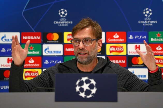 LIVERPOOL, ENGLAND - MARCH 10: Jurgen Klopp, Manager of Liverpool speaks to the media during the Liverpool FC press conference at Anfield on March 10, 2020 in Liverpool, United Kingdom. Liverpool FC will face Atletico Madrid in their UEFA Champions League round of 16 second leg match on March 11, 2020. (Photo by Jan Kruger/Getty Images)