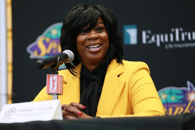 LOS ANGELES, CALIFORNIA - MAY 14: General Manager Penny Toler of the Los Angeles Sparks attends Los Angeles Sparks Media Day at Los Angeles Southwest College on May 14, 2019 in Los Angeles, California. NOTE TO USER: User expressly acknowledges and agrees that, by downloading and/or using this Photograph, user is consenting to the terms and conditions of Getty Images License Agreement. (Photo by Leon Bennett/Getty Images)