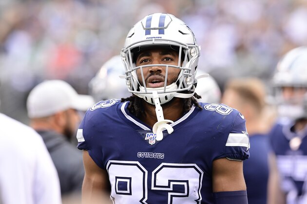 EAST RUTHERFORD, NEW JERSEY - OCTOBER 13: Ventell Bryant #83 of the Dallas Cowboys looks on against the New York Jets at MetLife Stadium on October 13, 2019 in East Rutherford, New Jersey. (Photo by Steven Ryan/Getty Images) EAST RUTHERFORD, NEW JERSEY - OCTOBER 13: Ventell Bryant #83 of the Dallas Cowboys looks on against the New York Jets at MetLife Stadium on October 13, 2019 in East Rutherford, New Jersey. (Photo by Steven Ryan/Getty Images)