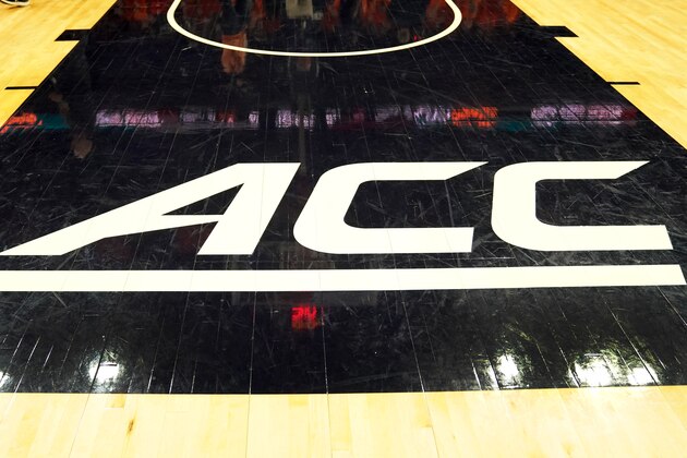 CHARLOTTESVILLE, VA - DECEMBER 22: The ACC Logo on the floor before a college basketball game between the Virginia Cavaliers and the South Carolina Gamecocks at John Paul Jones Arena on December 22, 2019 in Charlottesville, Virginia. (Photo by Mitchell Layton/Getty Images) *** Local Caption *** CHARLOTTESVILLE, VA - DECEMBER 22: The ACC Logo on the floor before a college basketball game between the Virginia Cavaliers and the South Carolina Gamecocks at John Paul Jones Arena on December 22, 2019 in Charlottesville, Virginia. (Photo by Mitchell Layton/Getty Images) *** Local Caption ***