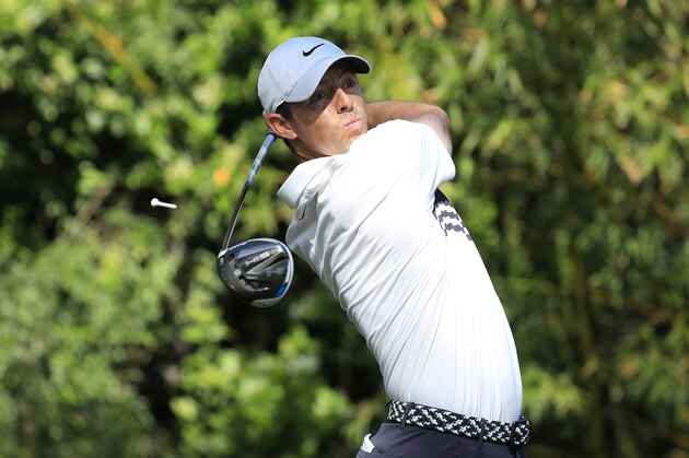 PONTE VEDRA BEACH, FLORIDA - MARCH 12: 	Rory McIlroy of Northern Ireland watches his drive on the 11th hole during the first round of The PLAYERS Championship on The Stadium Course at TPC Sawgrass on March 12, 2020 in Ponte Vedra Beach, Florida. (Photo by Cliff Hawkins/Getty Images)