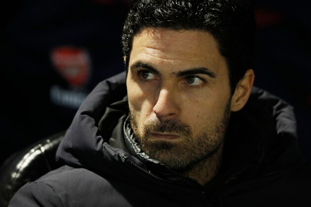 Arsenal's Spanish head coach Mikel Arteta is seen ahead of the English FA Cup fifth round football match between Portsmouth and Arsenal at Fratton Park stadium in Portsmouth, southern England, on March 2, 2020. (Photo by Adrian DENNIS / AFP) / RESTRICTED TO EDITORIAL USE. No use with unauthorized audio, video, data, fixture lists, club/league logos or 'live' services. Online in-match use limited to 120 images. An additional 40 images may be used in extra time. No video emulation. Social media in-match use limited to 120 images. An additional 40 images may be used in extra time. No use in betting publications, games or single club/league/player publications. /  (Photo by ADRIAN DENNIS/AFP via Getty Images)