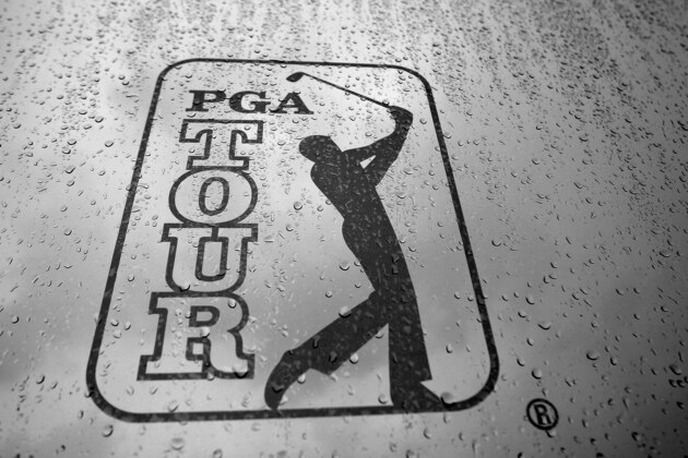 PONTE VEDRA BEACH, FL - MAY 14: (EDITORS NOTE: Image has been converted to black and white.) A PGA TOUR logo is seen after play was suspended due to severe storms during the third round of THE PLAYERS Championship held at THE PLAYERS Stadium course at TPC Sawgrass on May 14, 2011 in Ponte Vedra Beach, Florida. (Photo by Streeter Lecka/Getty Images) PONTE VEDRA BEACH, FL - MAY 14: (EDITORS NOTE: Image has been converted to black and white.) A PGA TOUR logo is seen after play was suspended due to severe storms during the third round of THE PLAYERS Championship held at THE PLAYERS Stadium course at TPC Sawgrass on May 14, 2011 in Ponte Vedra Beach, Florida. (Photo by Streeter Lecka/Getty Images)